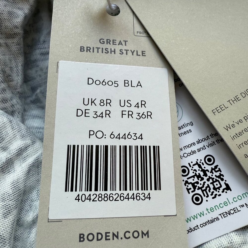 Boden Size 4 NEW Black & White Geo Print Deep V-Neck Tie Back Jersey Maxi Dress - Picture 15 of 16